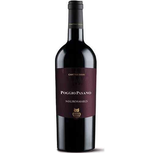 Вино POGGIO PASANO NEGROAMARO PUGLIA, CANTINA SAVA, червоне сухе, 0.75л 14% (STA8019873968944)