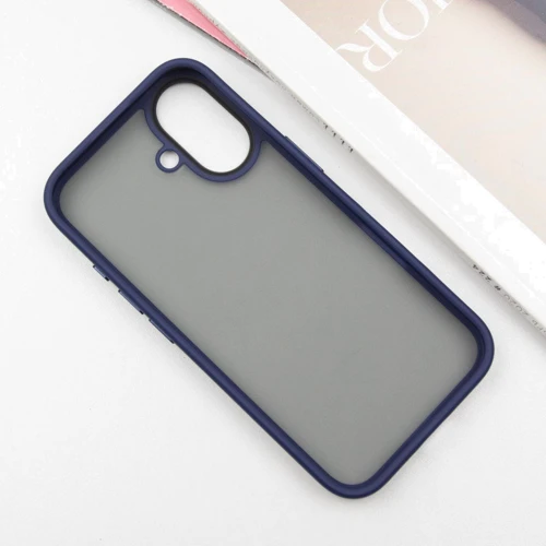 Чехол для iPhone Mobile Case TPU+PC Metal Buttons Blue for iPhone 16: Тип чехла накладка на заднюю часть