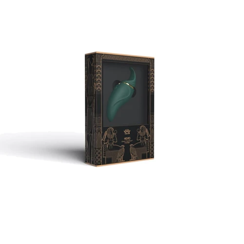 Вибратор 2в1 с язычком Zalo - Hero Jewel Green (кристалл Swarovski)