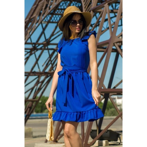 Платье FLFashion Авиньон ЗПА 1157 42 синее повседневное до середины бедра
