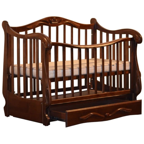 Ліжечко дитяче Колісані Корона горіх, коричневий: Тип класична