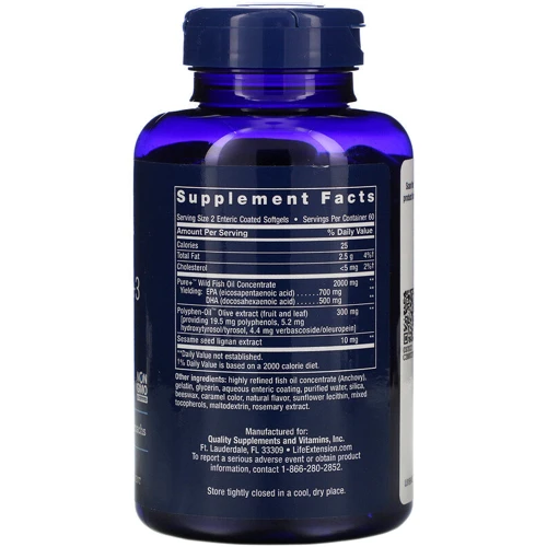 Life Extension Super Omega-3, 120 Enteric Coated Softgels (LEX-19841): Тип Омега 3