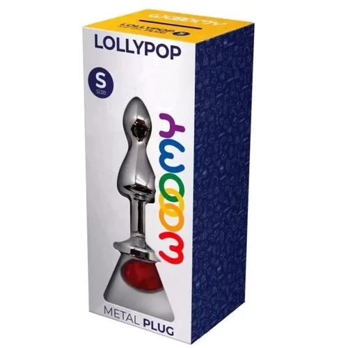 Анальная пробка Wooomy Lollypop Double Ball Metal Plug Red S