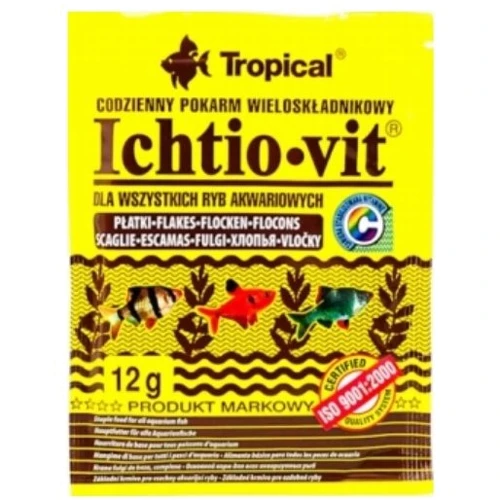 Основной корм для всех видов рыб, хлопья Tropical Ichtio-vit 12г (5900469744017)