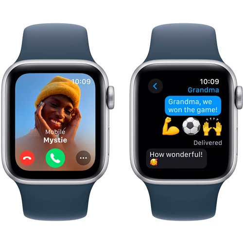 Apple Watch SE 2 2023 40mm GPS Silver Aluminum Case with Storm Blue Sport Band - S/M (MRE13) UA: Довжина ремінця 130-180 мм