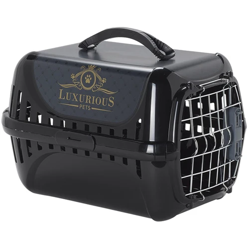 Переноска для кошек Moderna Trendy Runner Luxurious Pets c металлической дверцей и замком IATA, 50x32.x34.5см, черный