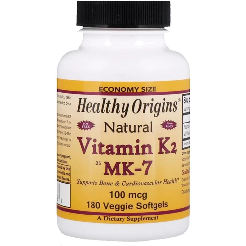Healthy Origins Vitamin K2 as MK-7 Natural 100 mcg 180 Veggie Softgels Витамин K2 в форме MK7