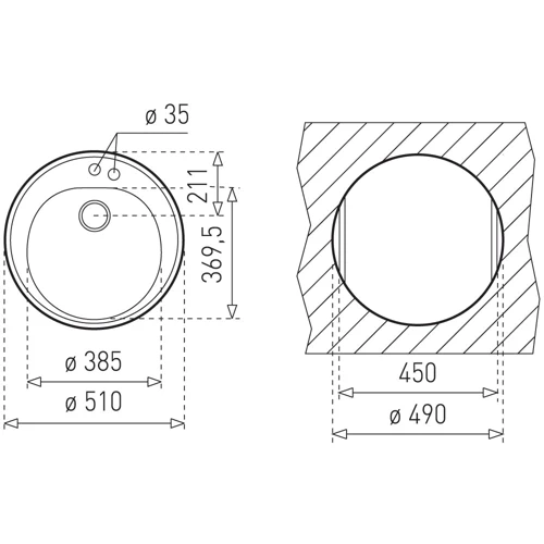 Teka CENTROVAL 45 TG (40143210): Форма Круглая