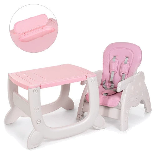 Стульчик для кормления 2 в 1 Bambi M 3612-8 (pink)