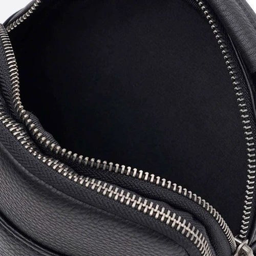 Мужская сумка через плечо Ricco Grande черная (K16692bl-black): Фактура Матовая, Зернистая