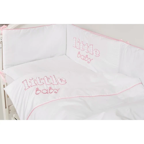 Постельный комплект Twins Little Baby 4042-TLB-08 white/pink 6 эл. белый/розовый