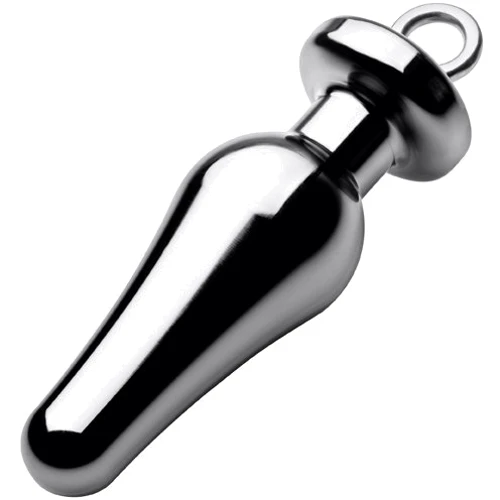 Анальная пробка Tom of Finland Weighted Aluminum Plug with Pull Ring, 13.5см