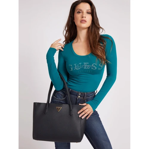 Женская сумка тоут Guess Downtown Chic Turnlock Tote черная (HWVB8385230-BLA): Тип Сумки