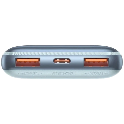 Внешний аккумулятор Baseus Power Bank 10000mAh Bipow Pro Digital Display 22.5W Blue (PPBD040003): Встроенный кабель нет