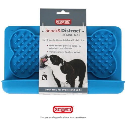 Килимок Dexas для ласощів та лизання Snack&Distract-V горизонтальний Блакитний (PW8502194): Особливості С подставкой