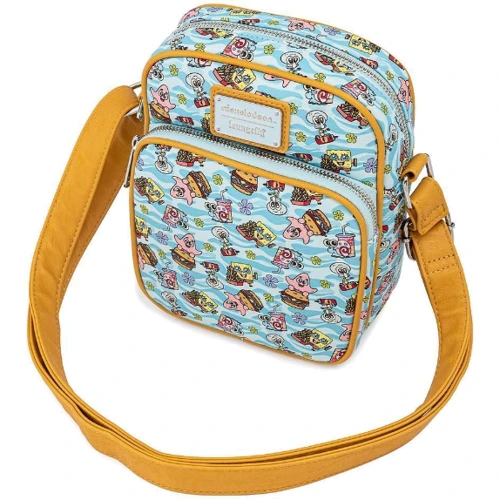 Жіноча сумка Loungefly Spongebob Gang AOP Passport Bag блакитна (NICTB0012): Стать жіночий