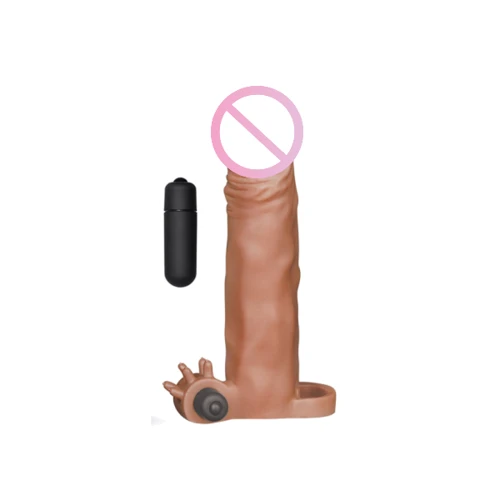 Насадка с вибрацией LoveToy Pleasure X-Tender Vibrating Penis Sleeve Flesh Add 2", Brown