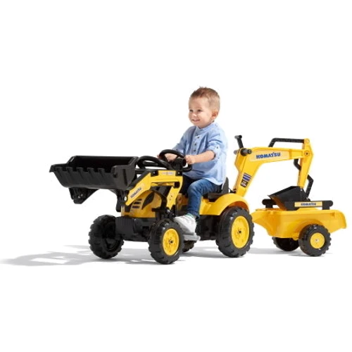 Детский трактор на педалях Falk 2076N Komatsu желтый (2076N): Материал корпуса пластик