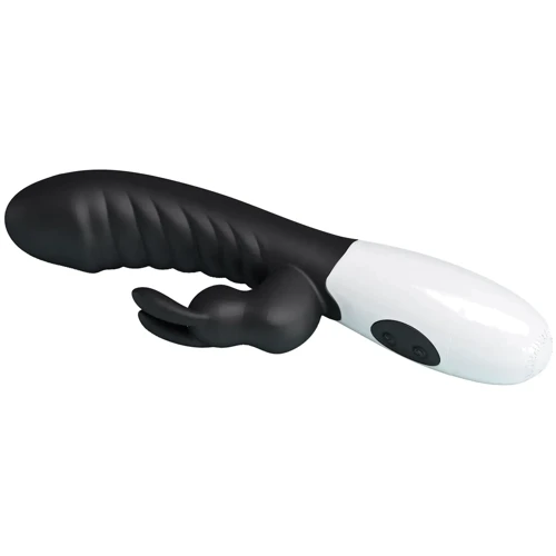Вібромасажер для стимуляції точки G та клітора LYBAILE Pretty Love Naughty Bunny Black (BW-500071-A3)
