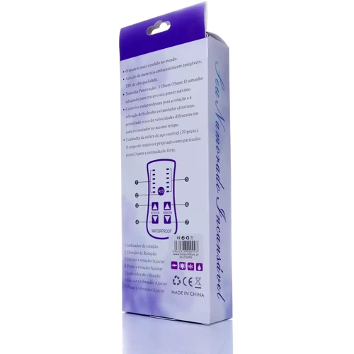 Вибратор с ротацией и стимулятором клитора Boss Series - Bird Purpe, BS2600099