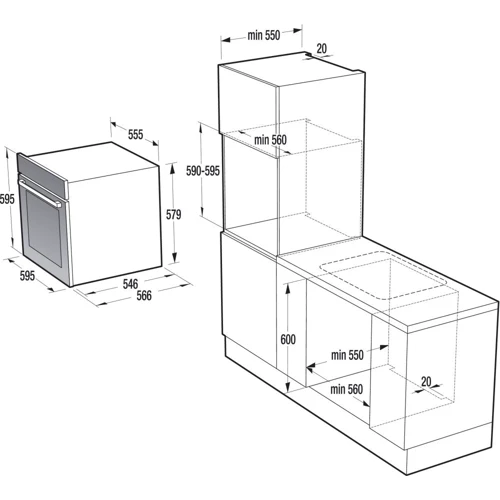Духова шафа електрична Gorenje GP898X: Потужність підключення, Вт 3400