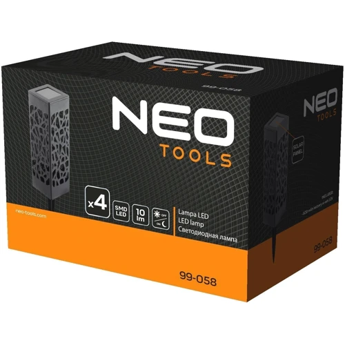Светильник садовый аккумуляторный Neo Tools 600мА•год 10лм 0.3Вт питание от солнечного света датчик сумерек IP44 4шт