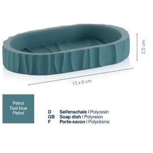 Мыльница KELA Merida бирюзовый 15х9х2.5 см (23772)