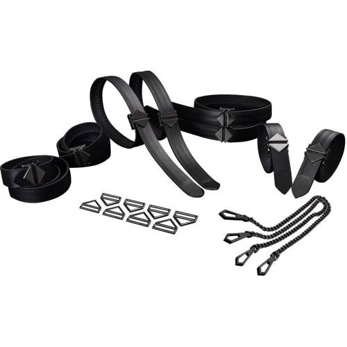 Набор из 8 ремней для связывания LOCKINK 8-Bondage-Straps Restraint Set - Black
