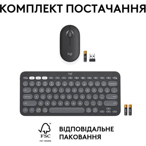Комплект беспроводной Logitech Pebble 2 Combo Graphite Wireless (920-012239) фото 9