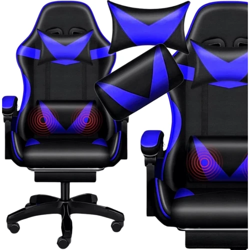 Кресло геймерское PLAYER с подставкой для ног Blue/Black (100002) фото 1