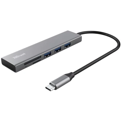 Адаптер Trust Adapter Halyx USB-C to 3xUSB3.2+SD/TF Grey (24191_TRUST): Колір серый