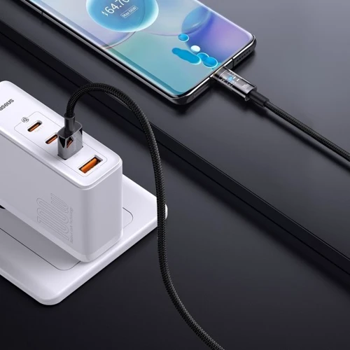 Кабель Baseus USB Cable to USB-C Explorer Series Auto Power-Off 100W 1m Black (CATS000201) фото 8
