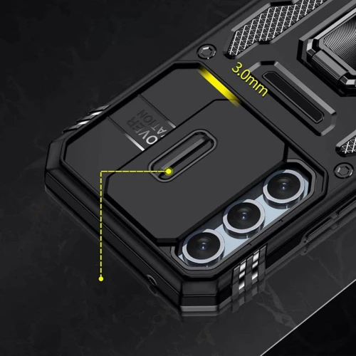 Чохол для телефона Mobile Case Camshield Army Ring Black для Samsung A356 Galaxy A35 / A556 Galaxy A55: Матеріал TPU (термополиуретан) и поликарбонат