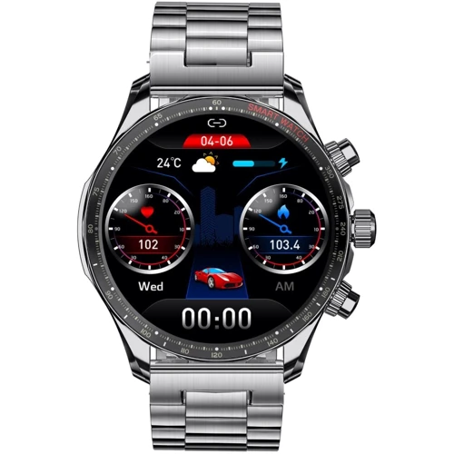 Смарт-часы Globex Smart Watch Titan Silver: Дисплей 1.43" AMOLED (466x466)