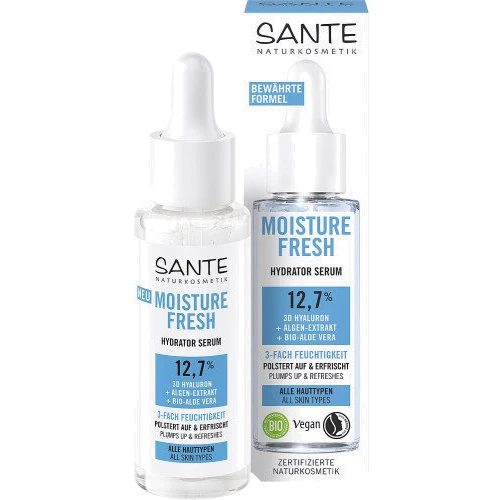 Sante Moisture Fresh Serum БИО-Сыворотка-супергидратор для увлажнения лица, с гиалуроновой кислотой и алоэ 30ml