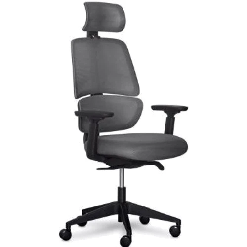 Офисное кресло Mealux Leo Air Plus Dark Grey (Y-546 KBG): Оснащение С крестовиной, С колесиками, Подлокотники, Подголовник, Механизм качания