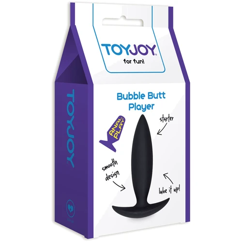 Анальная пробка Bubble Butt Player Starter черная, 10x2.5 см