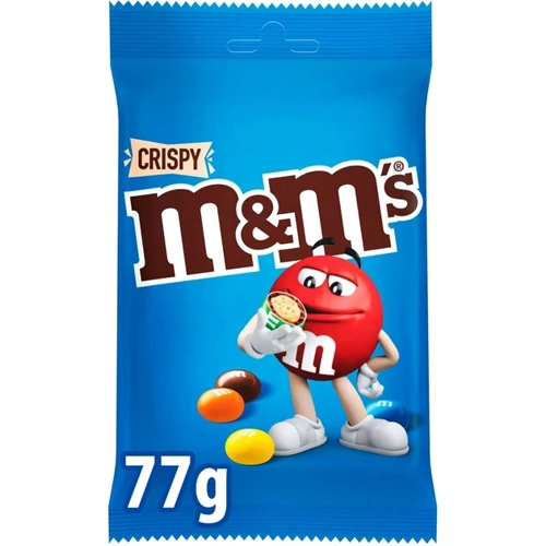 Упаковка драже M&M's Crispy з рисовими кульками в молочному шоколаді 16х77 г (УП5000159541268): Особливості Без горіхів
