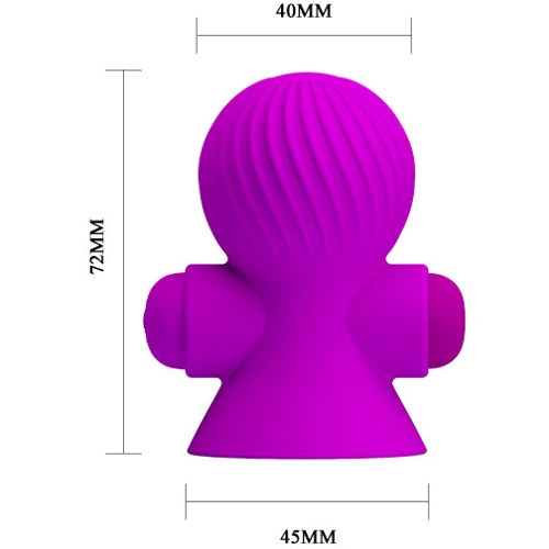 Вакуумные стимуляторы для сосков с вибрацией LYBAILE Pretty Love Vibrating Nipple Suckers Purple