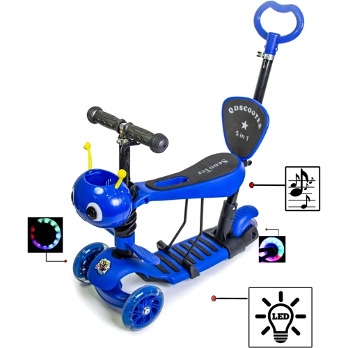 Самокат Scooter "Бджілка" 5in1. Blue (багатофункціональний, зі світлом і музикою)