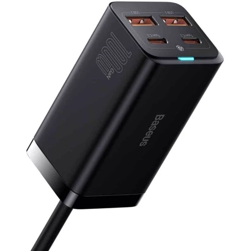 Зарядний пристрій Baseus Wall Charger GaN3 Pro 2xUSB+2xUSB-C 100W Black with USB-C cable (CCGP000101): Особливості Быстрая зарядка, USB-C