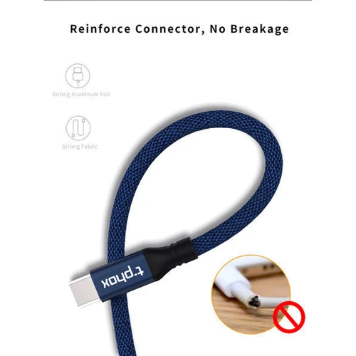 Кабель T-PHOX USB Cable to USB-C Speed 1.2m Blue (T-C810 Blue): Тип USB Cable - USB-C