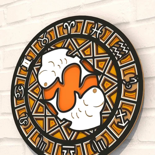 Деревянная картина-раскраска Wortex Woods Знак зодиака Рыбы 35x35 (3DP61008)