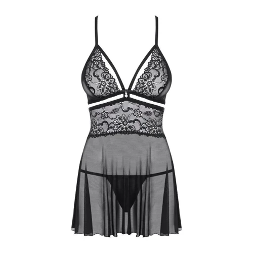 Бэби-долл со стрингами Obsessive 838-BAB-1 black XXL