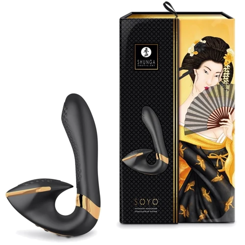 Вагинально-клиторальный вибратор Shunga Soyo Black