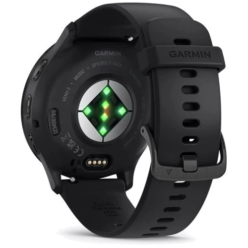 Смарт-часы Garmin Venu 3 Slate Stainless Steel Bezel with Black Case and Silicone Band (010-02784-01): Материал ремешка Силикон