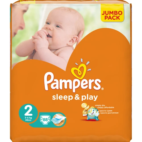 Підгузки Pampers Sleep & Play Mini (3-6 кг) Джамбо 88шт (4015400378952)