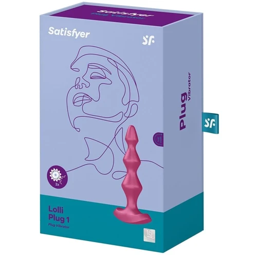 Анальный стимулятор-бусины с двумя моторами Satisfyer Lolli-Plug 1 (Berry)
