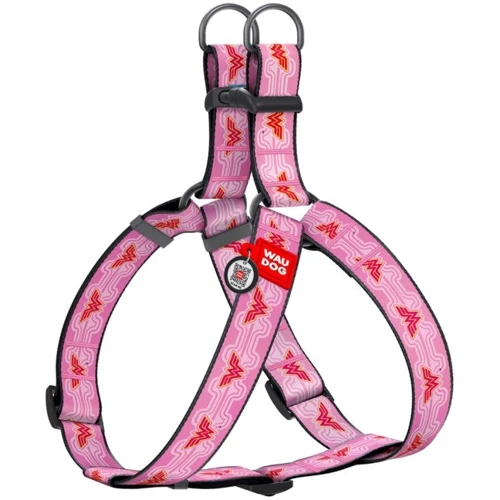 Шлея для собак WAUDOG Nylon c QR паспортом, рисунок "Чудо-женщина 1" XL, Ш 35 мм, А=В 70-100 см (324-2015)