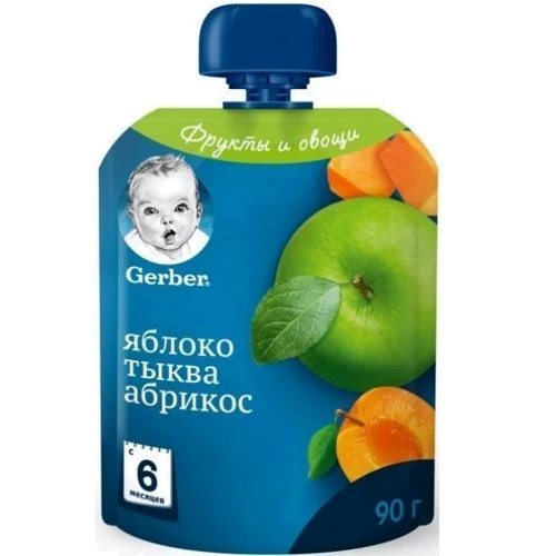 Пюре фруктово-овощное Яблоко, тыква, абрикос для детей с 6 месяцев (7613036034999)